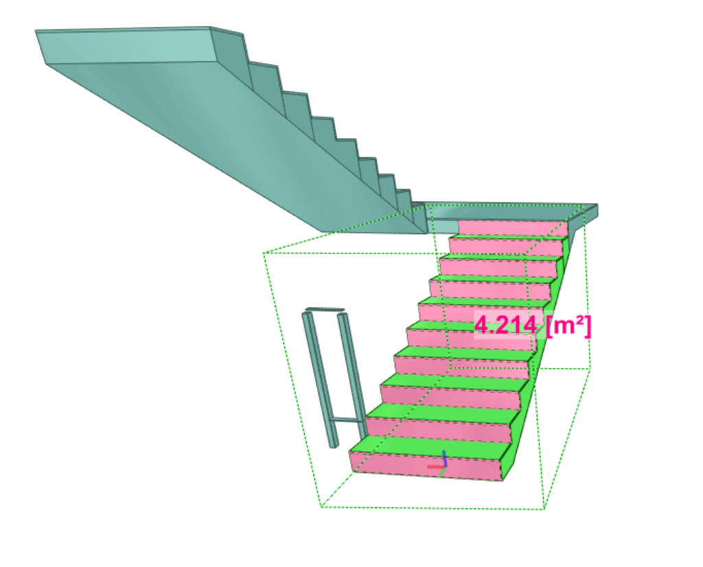 Analiza danych modelu na przykładzie wyliczania powierzchni stopnic